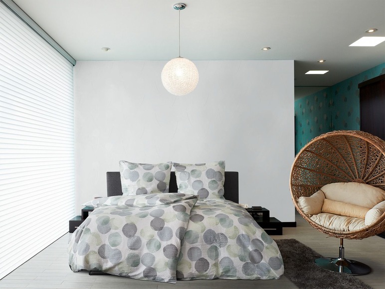 Prejsť na zobrazenie na celú obrazovku: Primera Krepová posteľná bielizeň, 140 x 200 cm, zelená s kruhmi – obrázok 2