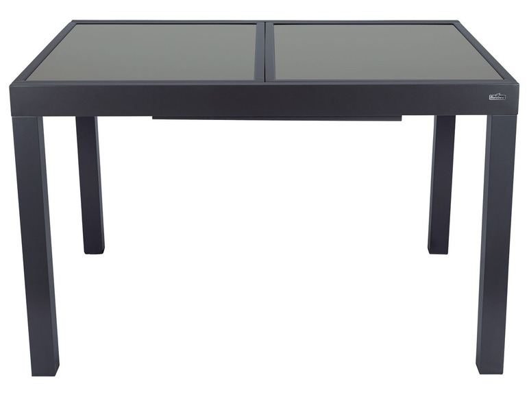 Prejsť na zobrazenie na celú obrazovku: FLORABEST® Rozkladací hliníkový stôl so sklenenou doskou ALU, čierny – obrázok 2