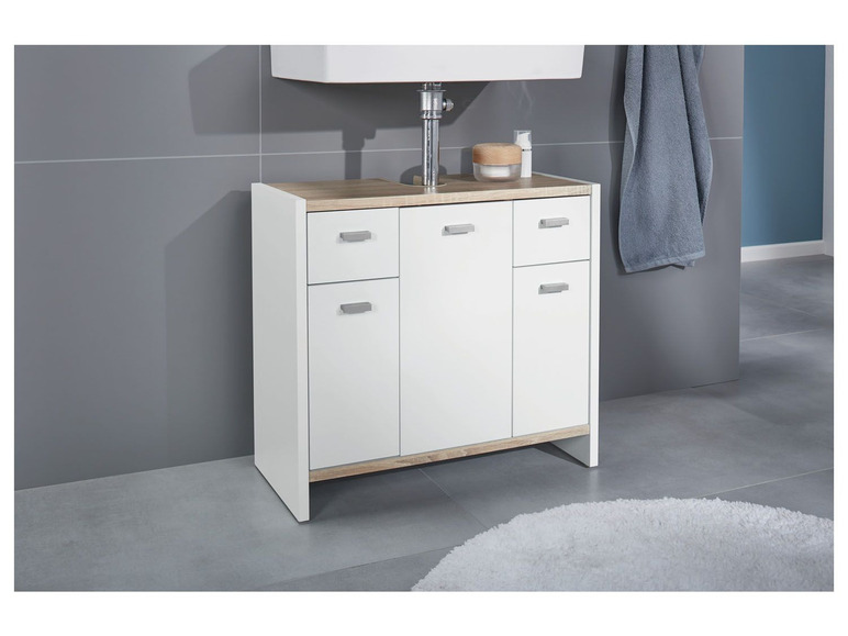 Prejsť na zobrazenie na celú obrazovku: LIVARNO LIVING Skrinka pod umývadlo, biela s imitáciou duba – obrázok 2