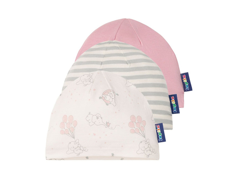 Prejsť na zobrazenie na celú obrazovku: lupilu Chlapčenská/dievčenská bavlnená čiapka pre bábätká BIO, 3 kusy – obrázok 8