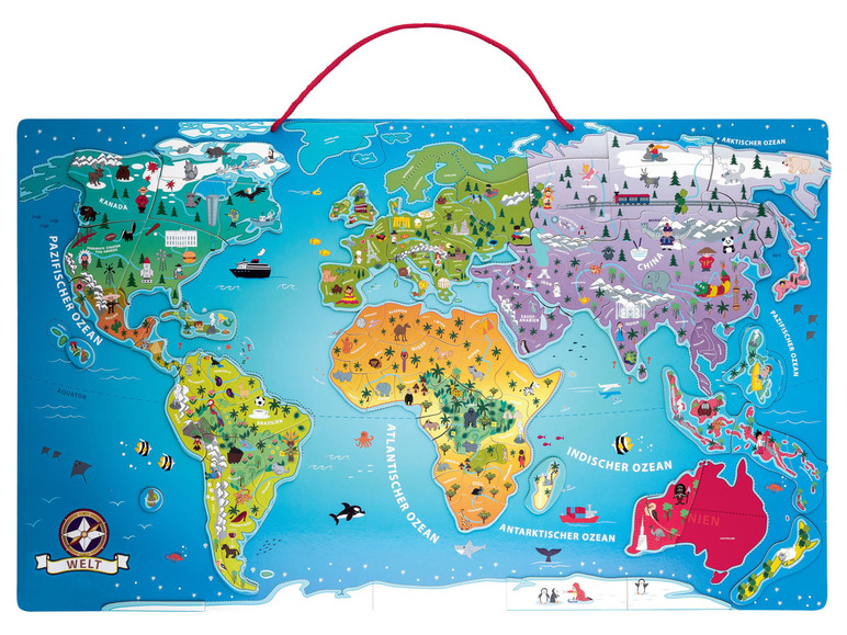 Prejsť na zobrazenie na celú obrazovku: PLAYTIVE® Drevená magnetická mapa sveta / Európy – obrázok 6