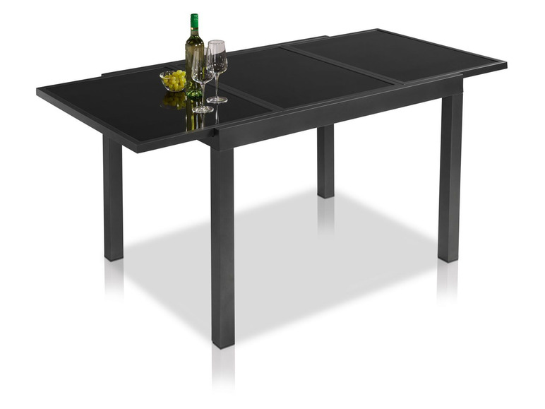 Prejsť na zobrazenie na celú obrazovku: FLORABEST® Rozkladací hliníkový stôl so sklenenou doskou ALU, čierny – obrázok 5
