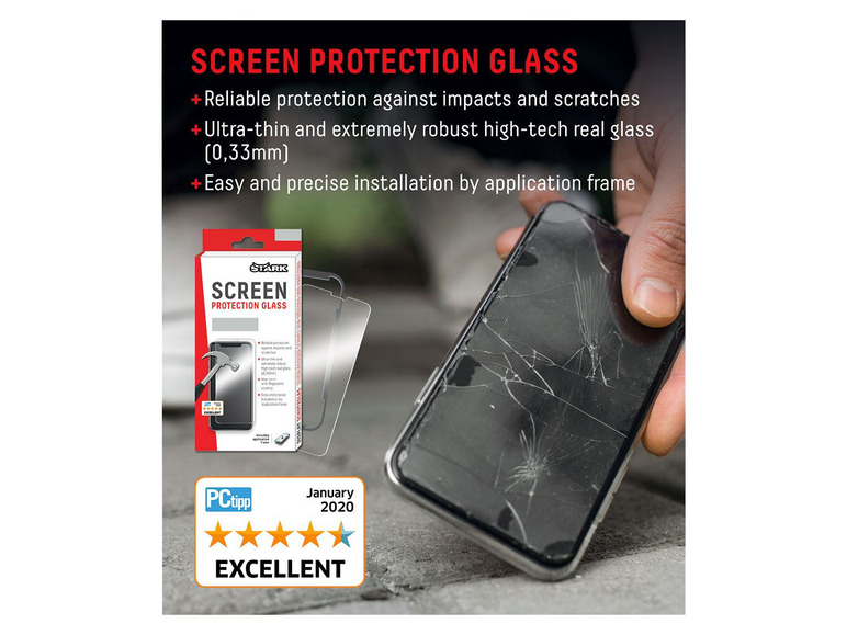 Prejsť na zobrazenie na celú obrazovku: Stark Ochranné sklo na smartfón s rámom – obrázok 2
