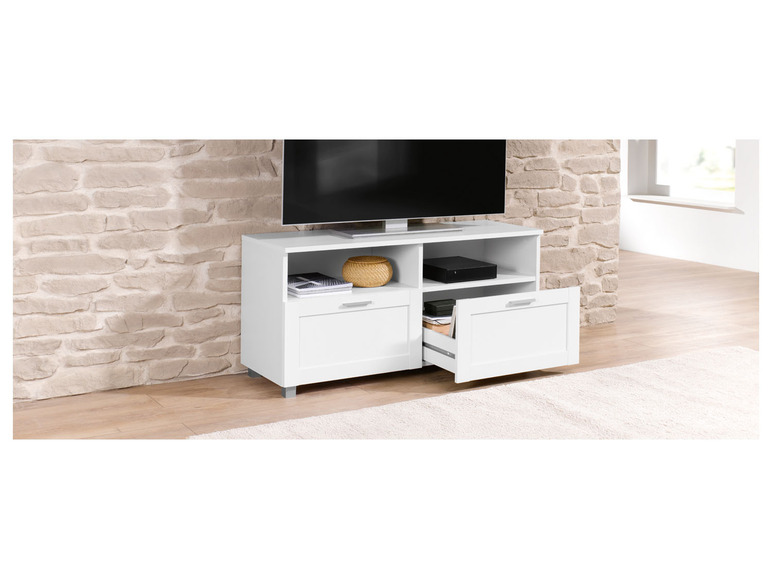 Prejsť na zobrazenie na celú obrazovku: LIVARNO home TV stolík s 2 zásuvkami Basel, biely – obrázok 7