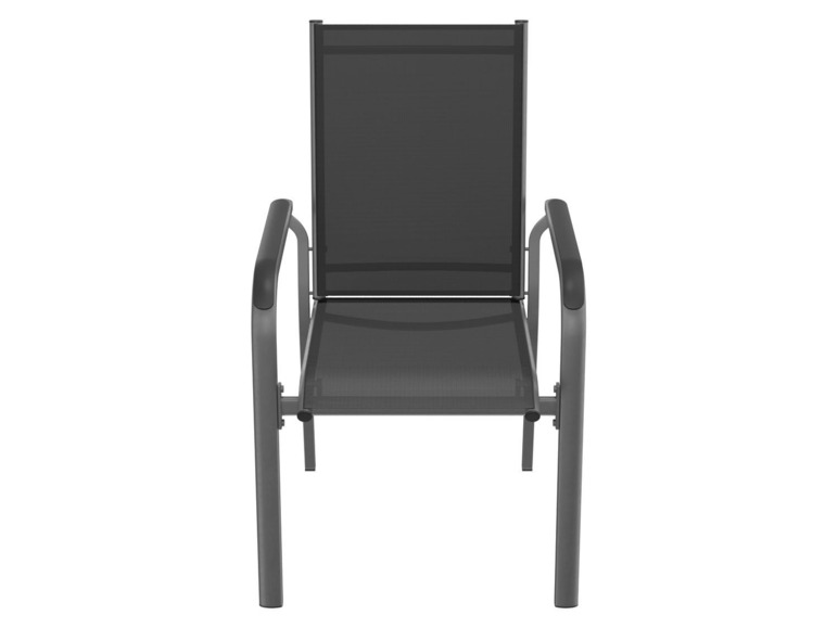 Prejsť na zobrazenie na celú obrazovku: FLORABEST® Stohovateľná hliníková stolička ALU, čierna / antracitová – obrázok 3