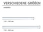 Dve biele sprchové tyče v rôznych dĺžkach: 110-185 cm a 110-245 cm.