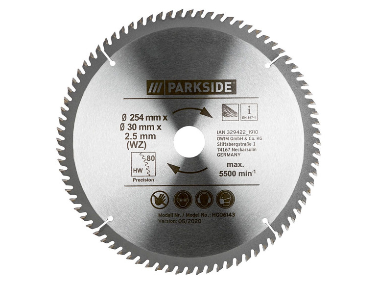 Prejsť na zobrazenie na celú obrazovku: PARKSIDE® Pílový kotúč, 254 mm PKSB 254 A1 – obrázok 3