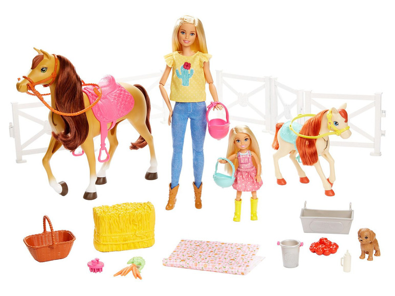 Prejsť na zobrazenie na celú obrazovku: Jazdecká súprava Barbie vrátane koňa a poníka – obrázok 1