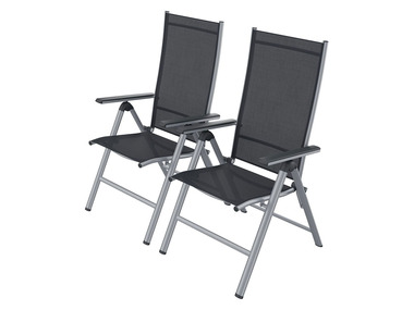 FLORABEST® Hliníková skladacia stolička ALU, šedá, 2 kusy