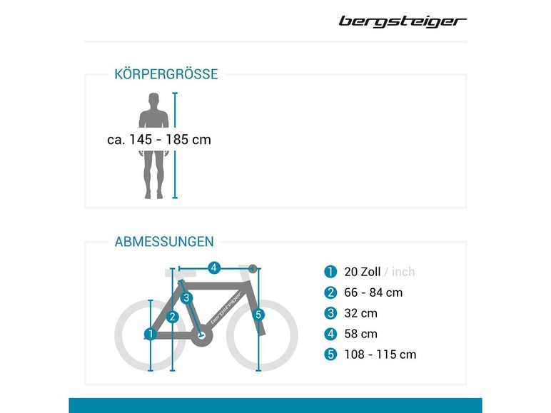 Prejsť na zobrazenie na celú obrazovku: Bergsteiger Skladací bicykel Windsor 20" – obrázok 7