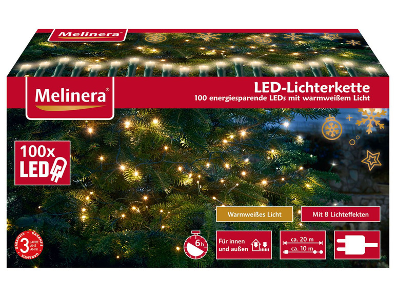 Prejsť na zobrazenie na celú obrazovku: MELINERA® LED svetelná reťaz, 100 úsporných LED s teplým bielym svetlom – obrázok 8