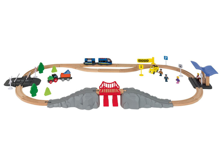 Prejsť na zobrazenie na celú obrazovku: Playtive Drevená autodráha - železnica, 54-dielna – obrázok 2