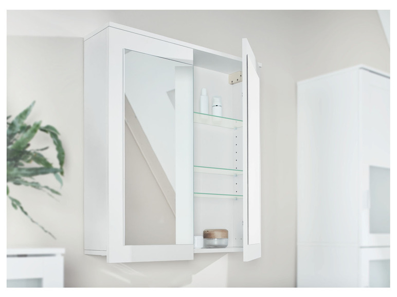 Prejsť na zobrazenie na celú obrazovku: LIVARNO home Skrinka so zrkadlom, biela – obrázok 2