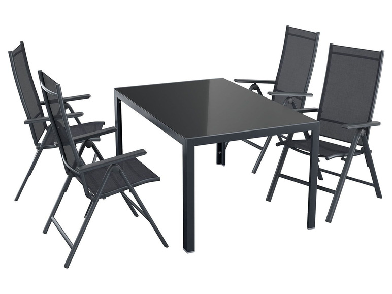 Prejsť na zobrazenie na celú obrazovku: FLORABEST® Hliníková skladacia stolička ALU, čierna / antracitová, 2 kusy – obrázok 3