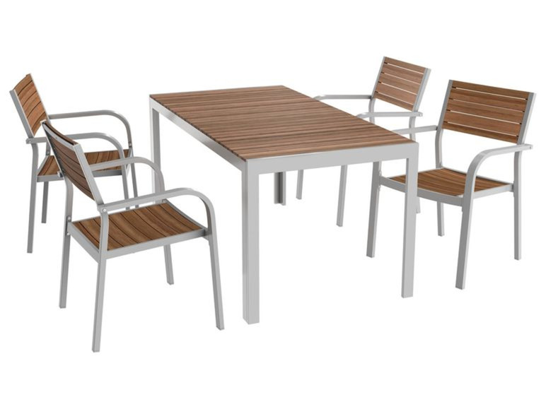 Prejsť na zobrazenie na celú obrazovku: florabest Súprava záhradného nábytku z eukalyptového dreva, 5-dielna - 1 stôl + 4 stoličky – obrázok 1