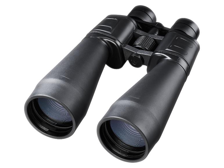 Čierny ďalekohľad s ostriacim gombíkom a šošovkami