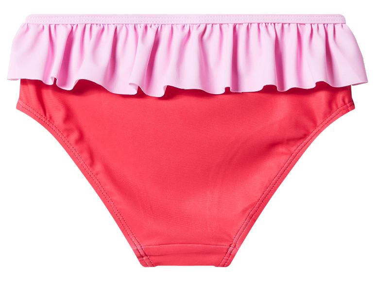Detské bikinové nohavičky s ružovými a červenými volánikmi