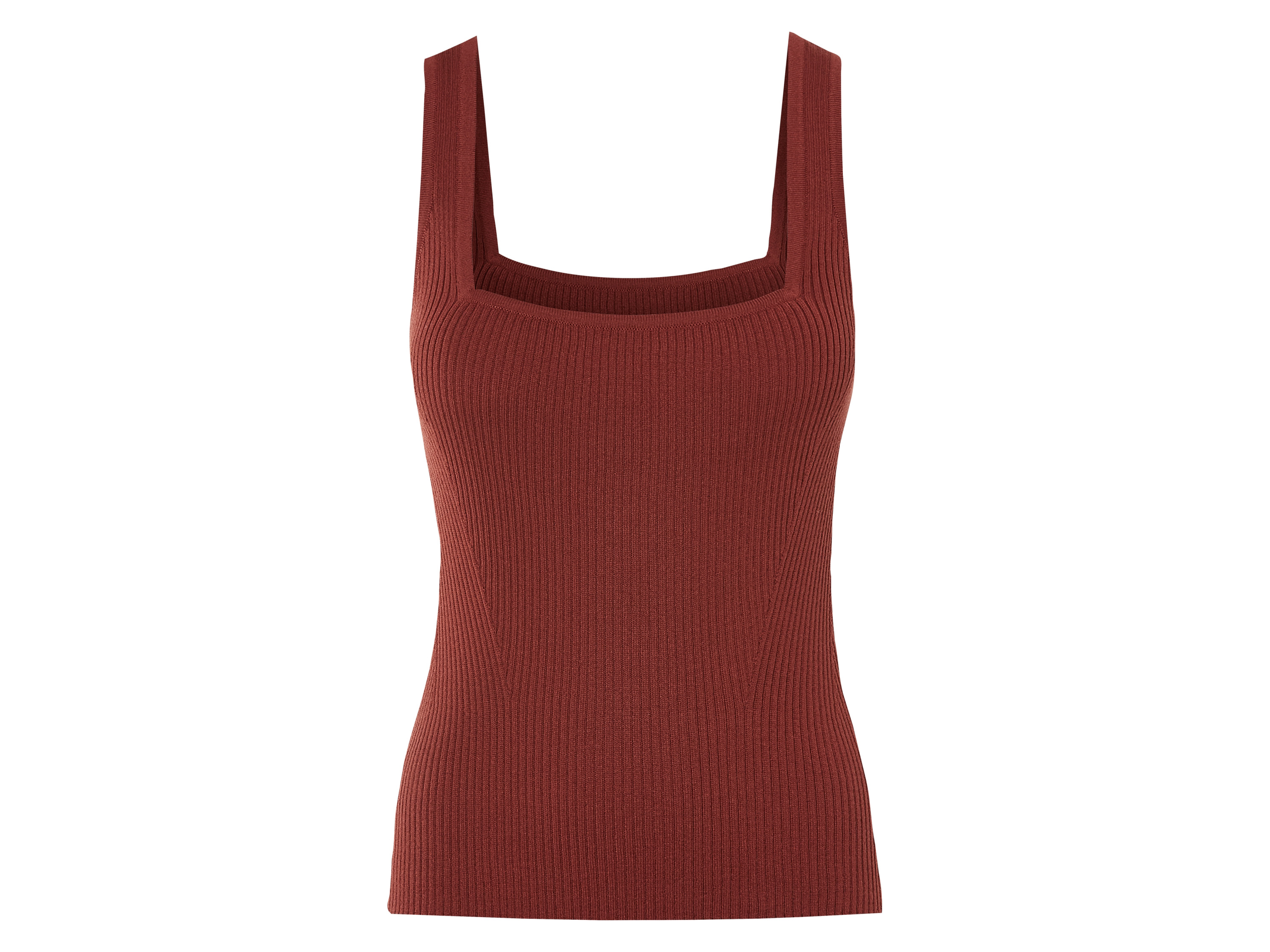 esmara® Dámsky rebrovaný top (červená, L (44/46))