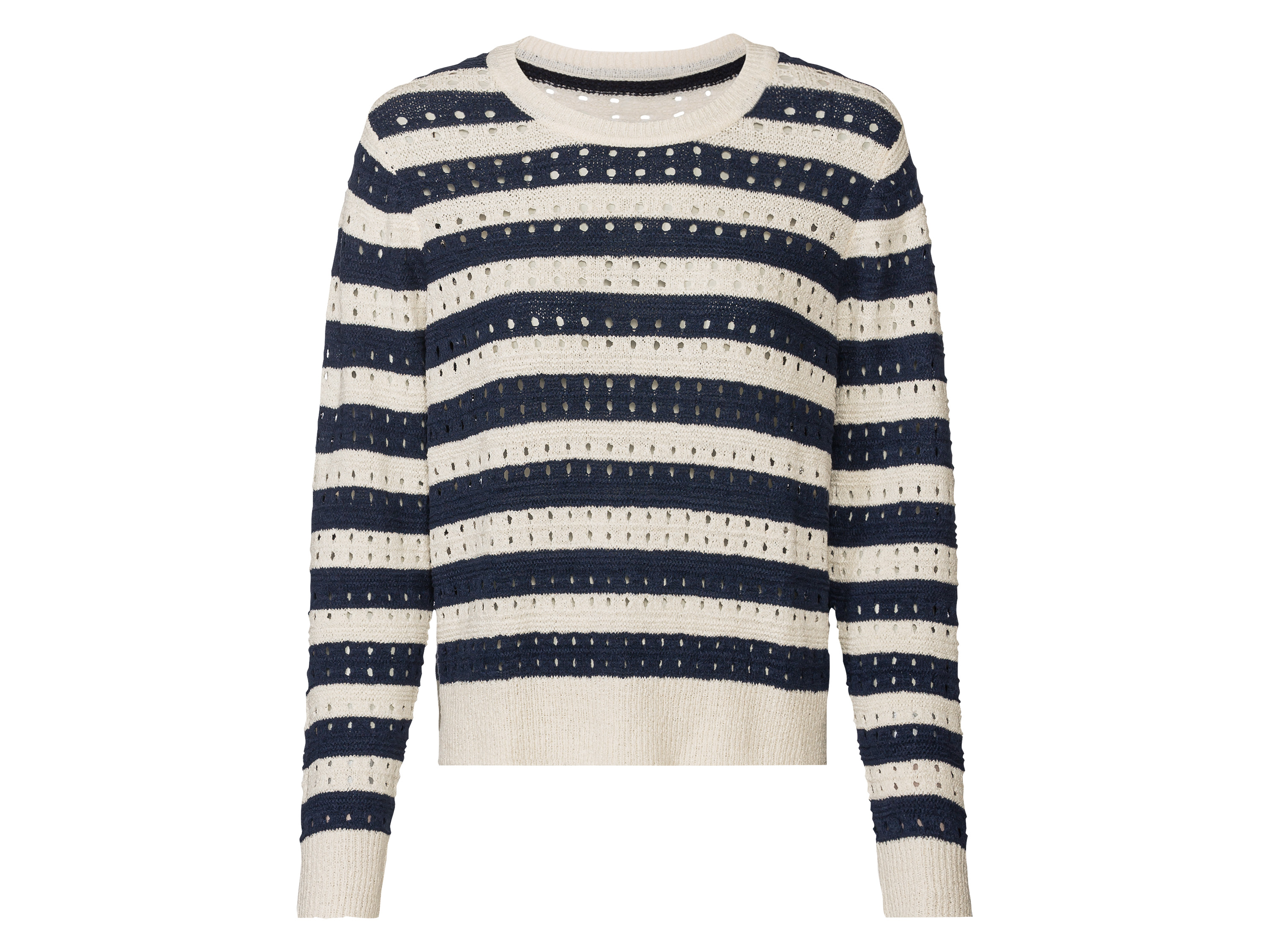 esmara® Dámsky pulóver (navy modrá/pruhy, XS (32/34))