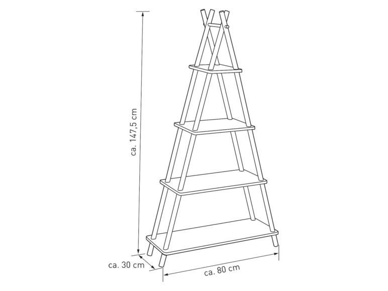 Prejsť na zobrazenie na celú obrazovku: LIVARNO home Regál, 80 x 30 x 147,5 cm – obrázok 5