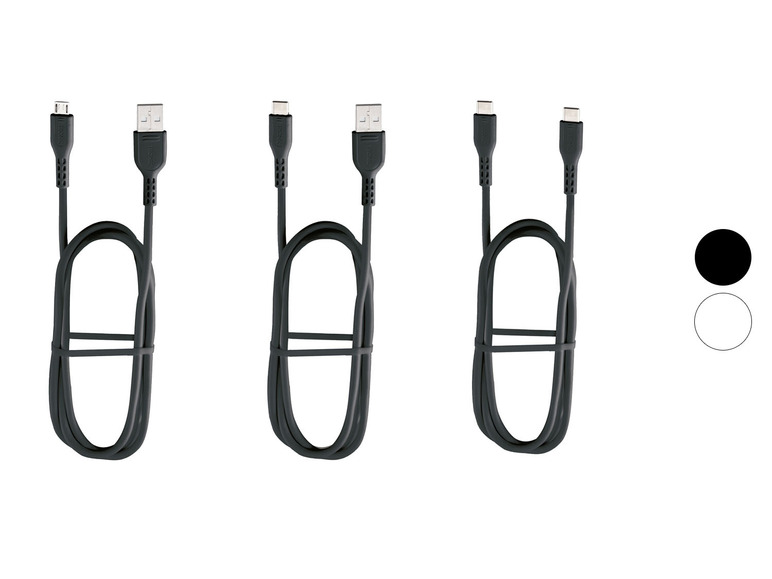 Prejsť na zobrazenie na celú obrazovku: TRONIC® Nabíjací a dátový kábel USB-C, USB-A a Micro, 1 m – obrázok 1