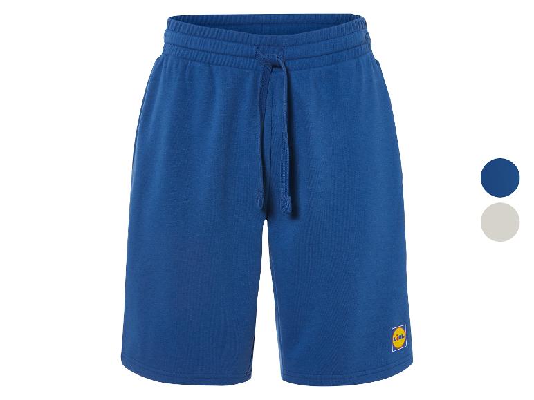 Lidl teplákové šortky, tmavomodré a sivé.