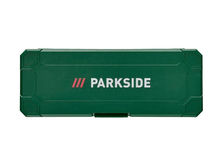 Zelený box na náradie s logom značky
