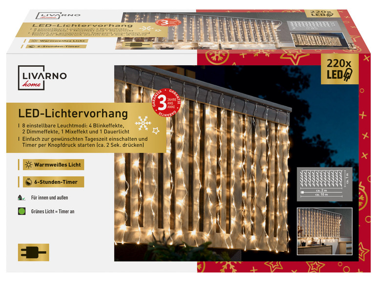Prejsť na zobrazenie na celú obrazovku: LIVARNO home Svetelný LED záves, 220 LED – obrázok 2