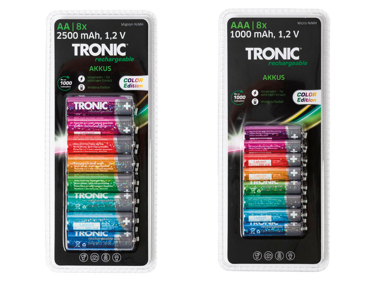 Prejsť na zobrazenie na celú obrazovku: TRONIC® Batérie Ni-MH Ready 2 Use Color, 8 kusov – obrázok 1