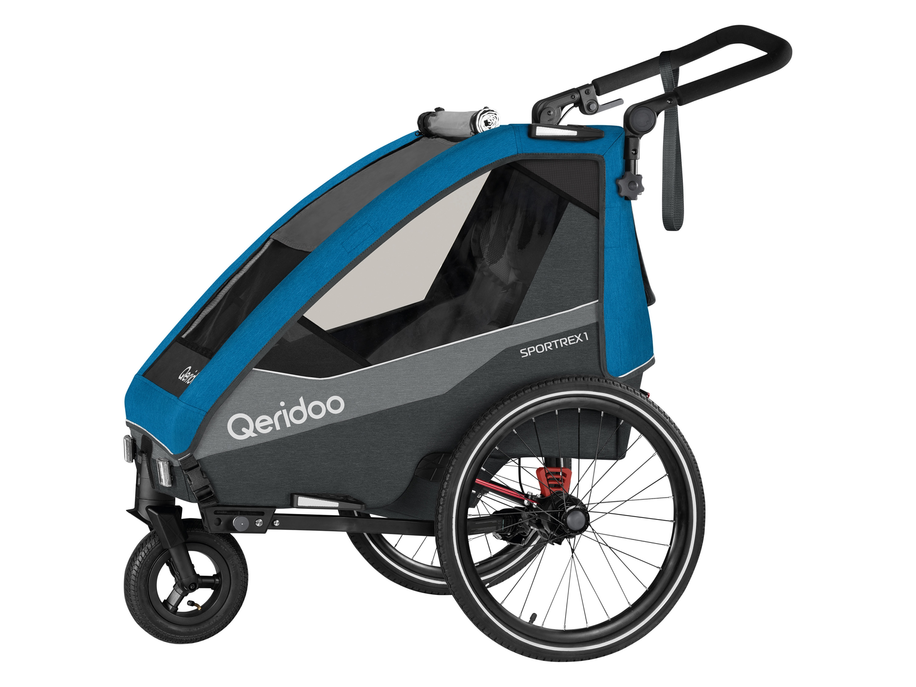 Qeridoo Detský vozík za bicykel Sportrex 1 Limited Edition, Ocean Blue