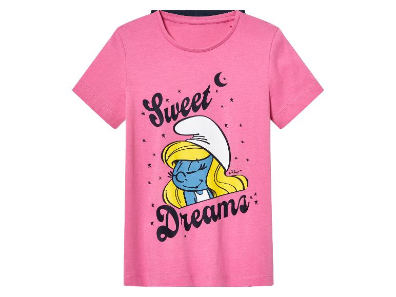 Ružové tričko s obrázkom Smurfiny a textom 'Sweet Dreams'.