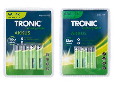 TRONIC® Ni-MH nabíjateľné batérie, 4 kusy