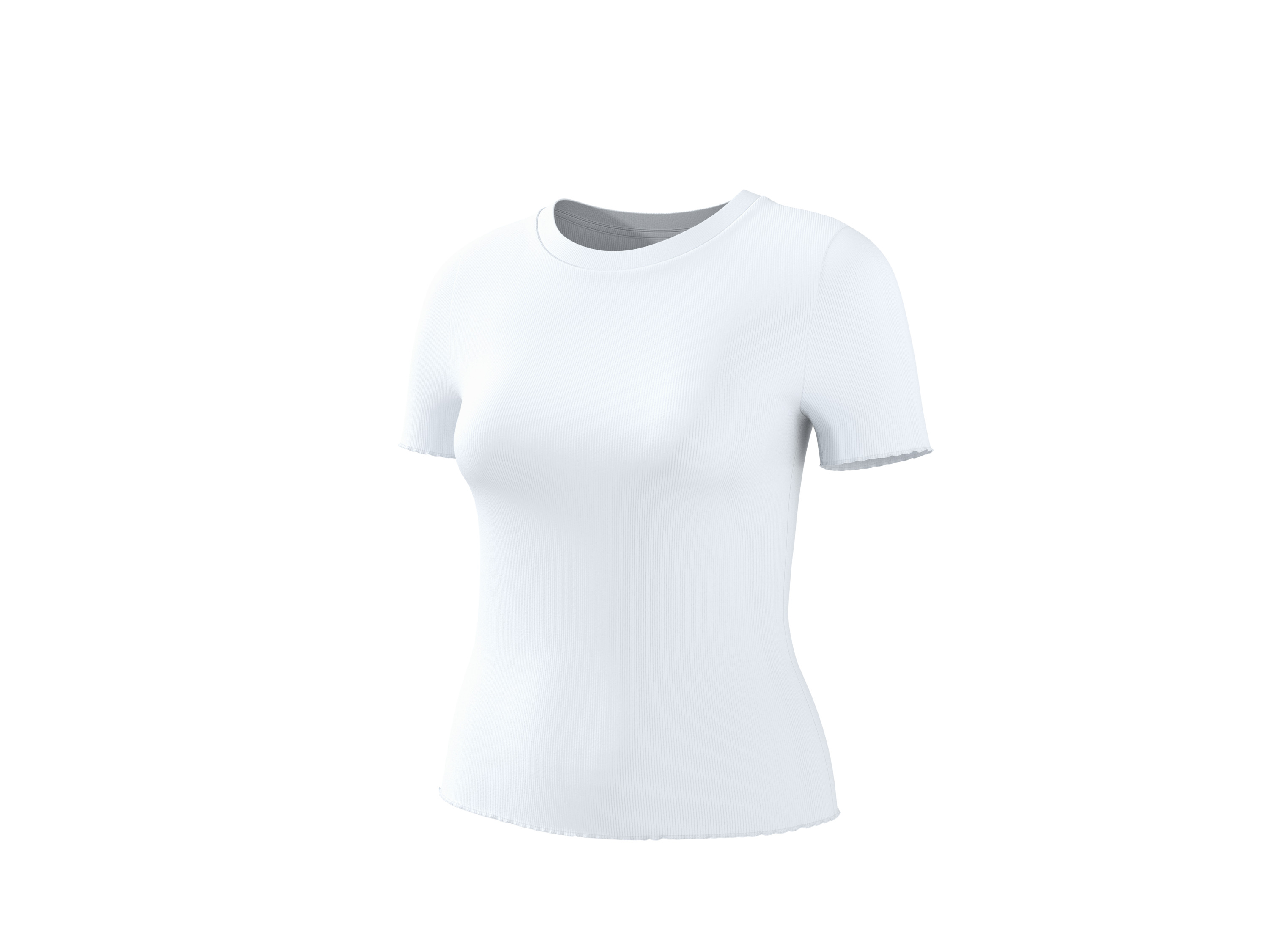esmara® Dámske rebrované tričko (biela, L (44/46))