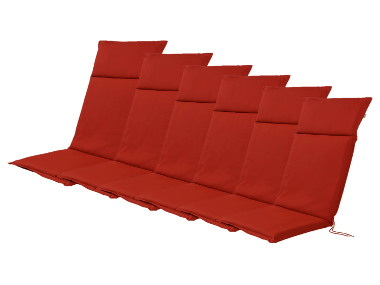 LIVARNO HOME Podsedák na ležadlo Houston, 120 x 50 x 4 cm, červenohnedý, 6 kusov