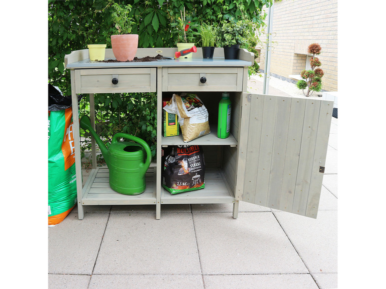 Prejsť na zobrazenie na celú obrazovku: HABAU Záhradný stôl na presádzanie rastlín, 98 x 48 x 95 cm, sivý – obrázok 2