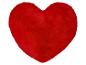 Nadýchaný červený vankúš v tvare srdca