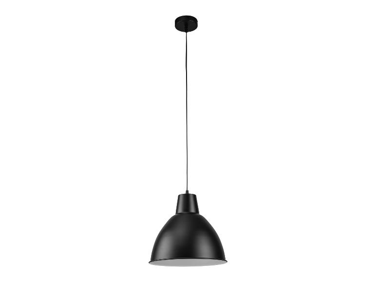 Čierna závesná lampa s kovovým tienidlom