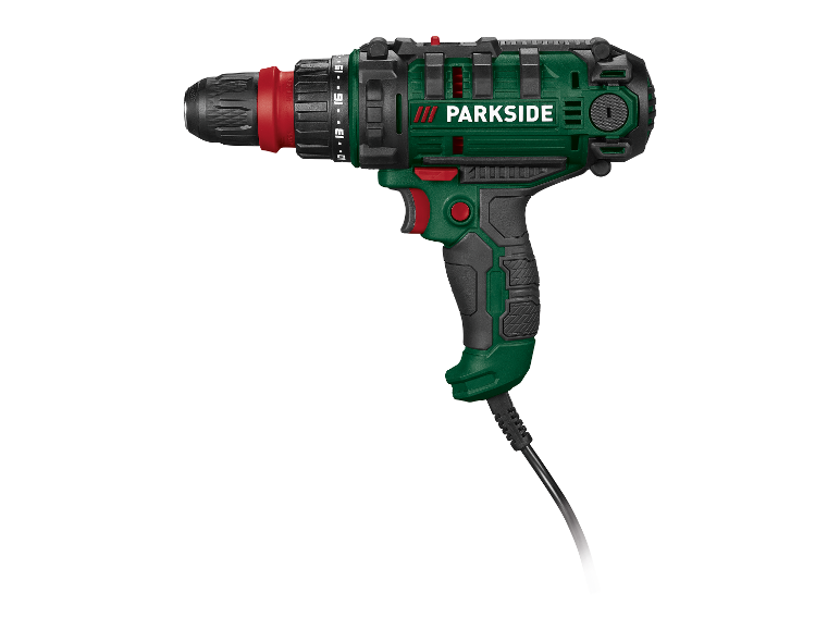 Zelená a čierna vŕtačka Parkside.