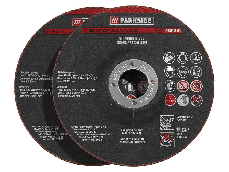 E-shop PARKSIDE PERFORMANCE® Rezacie kotúče PTP 6 A1/Hrubovacie kotúče PSSP 2 A1 (hrubovacie kotúče, 2 kusy)