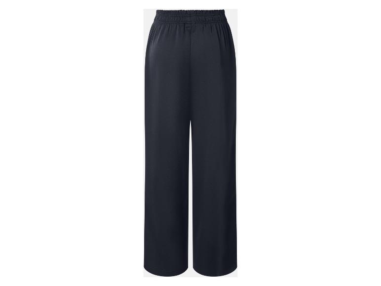 esmara® Dámske saténové nohavice „Wide Leg“ (navy modrá, S (36/38))