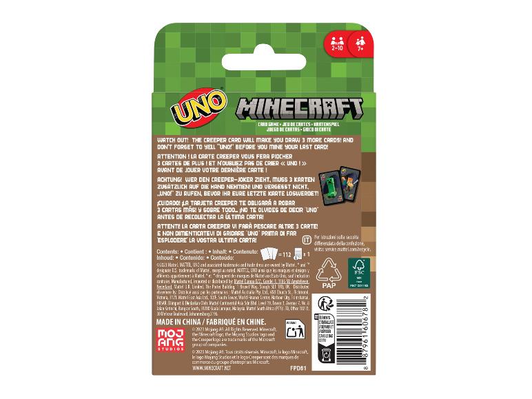 Kartová hra UNO s motívom Minecraft