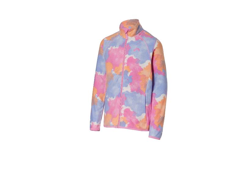 Tie-dye flísová bunda v ružovej, oranžovej a modrej farbe s celým zipsom