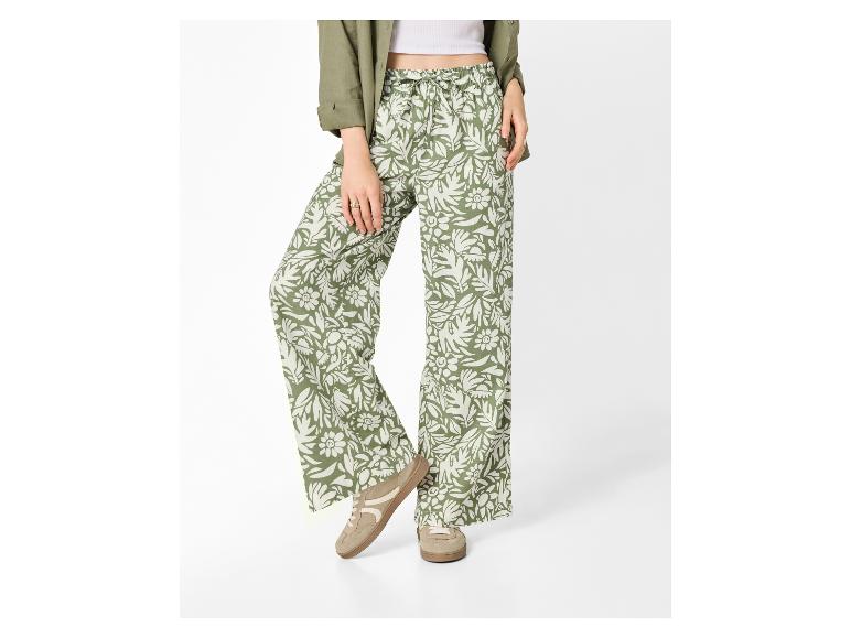 esmara® Dámske nohavice Wide Leg s ľanom Premium (vzor, S (36/38))