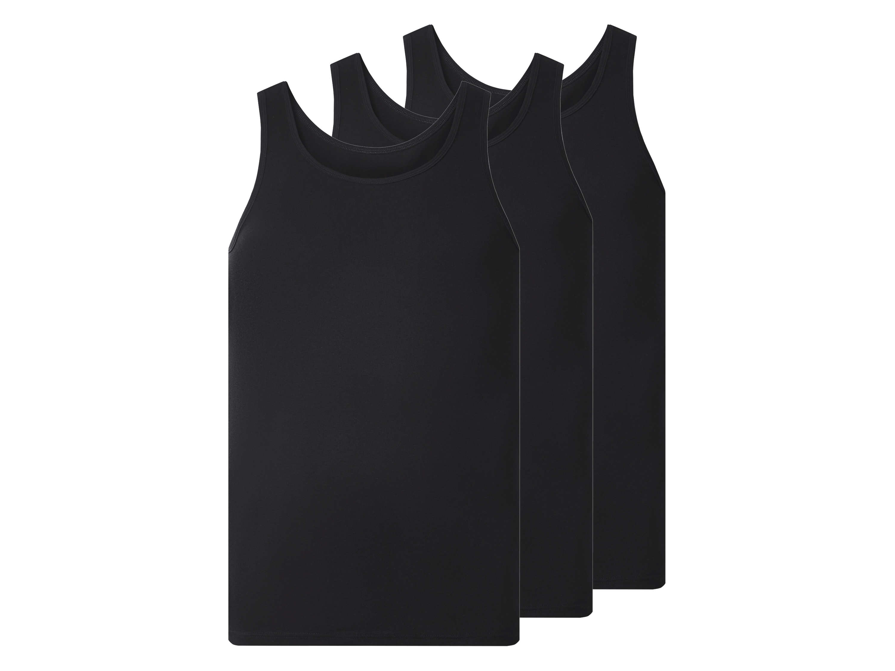 ESMARA MEN Pánske tielko z jemnej rebroviny XXL, 3 kusy (čierna, 3XL)