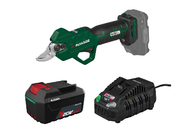 PARKSIDE® Aku nožnice na konáre 20 V PAAS 20-Li B1 + Rýchlonabíjačka akumulátora 20 V/4,5 A + Akumulátor 20 V/4 Ah