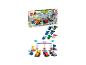 Súprava LEGO Duplo Formula 1 s pretekárskymi autami a jazdcami, vrátane krabice a jednotlivých dielov.