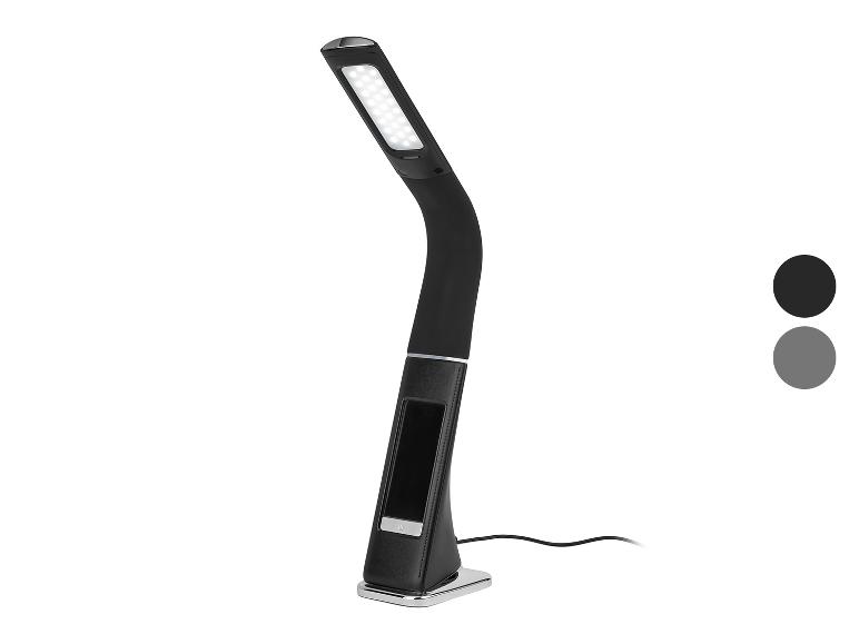 Čierna a sivá LED stolná lampa s flexibilným ramenom a dotykovým ovládaním
