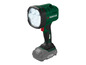 Zelená LED pracovná lampa Parkside X20V Team s batériou.
