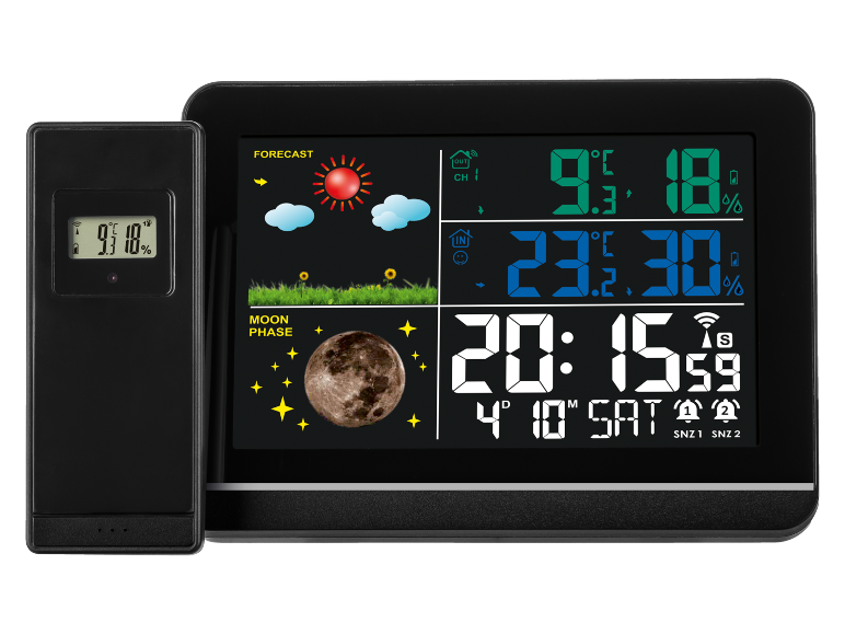 Livarno home Meteostanica (čierna)