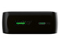 Čierna powerbanka s USB-C a USB-A portami.
